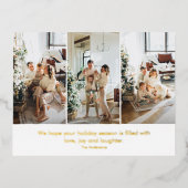 Moderne collage drie kerstfoto's folie feestdagen briefkaart (Voorkant)