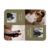 Moderne Collage Eenvoudige Foto Sla de datum bruil Magneet (Horizontaal)