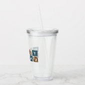 Moderne Collage Fathers Foto's en groene papaaien Acryl Drinkbeker (Links)