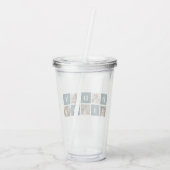 Moderne Collage Fathers Foto's en groene papaaien Acryl Drinkbeker (Achterkant)