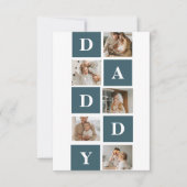 Moderne Collage Fathers Foto's en groene papaaien Bedankkaart (Voorkant)