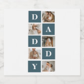 Moderne Collage Fathers Foto's en groene papaaien Bier Etiket (Enkel label)