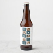 Moderne Collage Fathers Foto's en groene papaaien Bier Etiket (Voorkant)