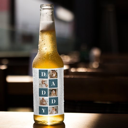 Moderne Collage Fathers Foto's en groene papaaien Bier Etiket