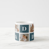 Moderne Collage Fathers Foto's en groene papaaien Espresso Kop (Voorkant)