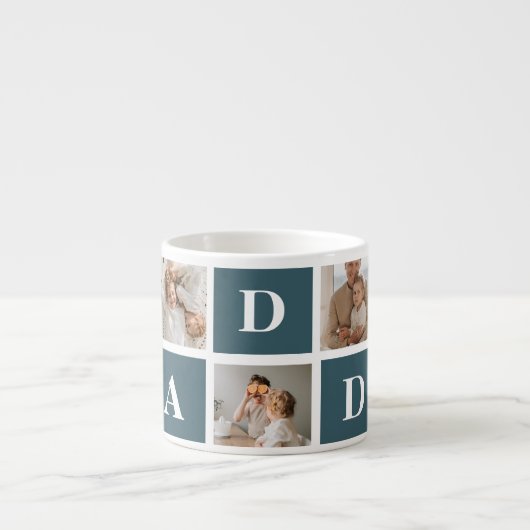 Moderne Collage Fathers Foto's en groene papaaien Espresso Kop (Voorkant)