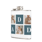 Moderne Collage Fathers Foto's en groene papaaien Heupfles (Links)