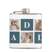 Moderne Collage Fathers Foto's en groene papaaien Heupfles (Voorkant)