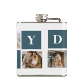 Moderne Collage Fathers Foto's en groene papaaien Heupfles (Achterkant)