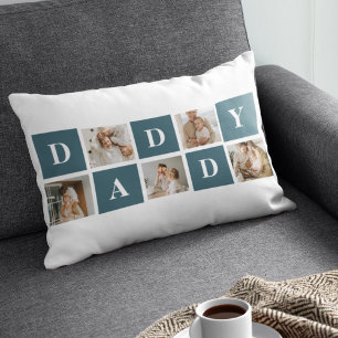 Moderne Collage Fathers Foto's en groene papaaien Kussen