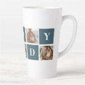 Moderne Collage Fathers Foto's en groene papaaien Latte Mok (Rechts)