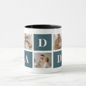 Moderne Collage Fathers Foto's en groene papaaien Mok (Midden)