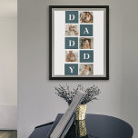 Moderne Collage Fathers Foto's en groene papaaien Poster<br><div class="desc">Een moderne collage vaderfoto is een gepersonaliseerd geschenk dat meerdere foto's van een vader of vaderfiguur combineert op een creatieve en stijlvolle manier. Het gaat om het selecteren van verschillende betekenisvolle afbeeldingen en het rangschikken ervan in een collage-indeling, vaak met overlappende of rasterachtige design. Op de foto's kunnen verschillende momenten...</div>