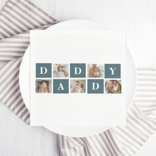 Moderne Collage Fathers Foto's en groene papaaien Servet