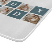 Moderne Collage Fathers Foto's en groene papaaien Snijplank (Hoek)