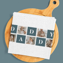 Moderne Collage Fathers Foto's en groene papaaien Theedoek