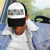 Moderne Collage Fathers Foto's en groene papaaien Trucker Pet