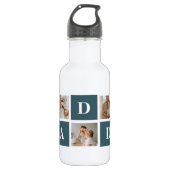 Moderne Collage Fathers Foto's en groene papaaien Waterfles (Voorkant)