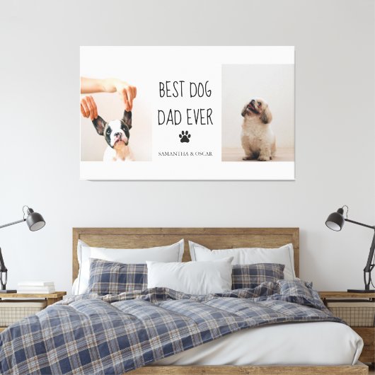 Moderne collage Foto Best Dad Dog Ever Canvas Afdruk (Insitu (Slaapkamer))