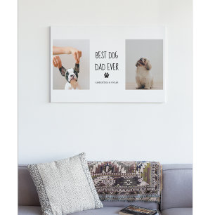 Moderne collage Foto Best Dad Dog Ever Canvas Afdruk
