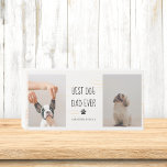 Moderne collage Foto Best Dad Dog Ever Houten Kist Print<br><div class="desc">"Introductie van de 'beste pap-hond ooit'! Deze moderne collage foto legt de hartverwarmende band vast tussen een liefhebbende vader en zijn levendige metgezel. Van lange wandelingen in het park tot luie nachten op de bank, dit dynamische duo is onlosmakelijk verbonden. Door dik en dun hebben ze elkaars rug en delen...</div>