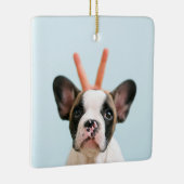 Moderne collage Foto Best Dad Dog Ever Keramisch Ornament (Rechts)