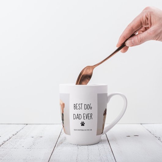 Moderne collage Foto Best Dad Dog Ever Latte Mok