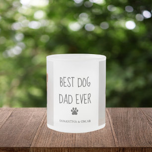 Moderne collage Foto Best Dad Dog Ever Matglas Koffiemok