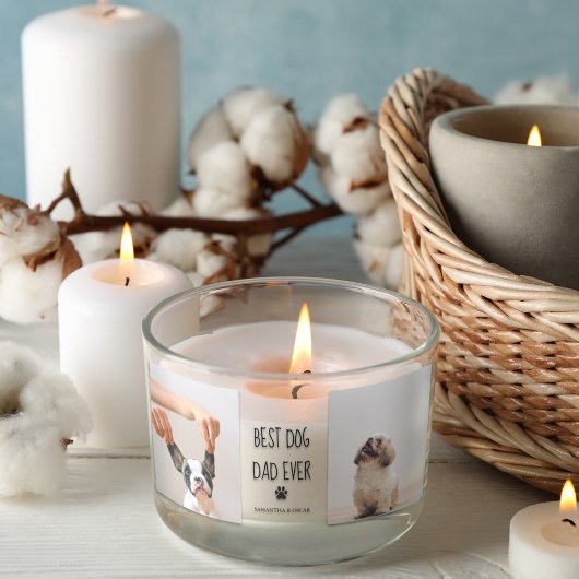 Moderne collage Foto Best Dad Dog Ever Rechthoekige Sticker