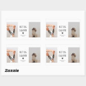 Moderne collage Foto Best Dad Dog Ever Rechthoekige Sticker (Vel)