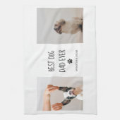 Moderne collage Foto Best Dad Dog Ever Theedoek (Verticaal)