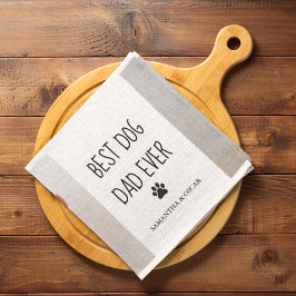 Moderne collage Foto Best Dad Dog Ever Theedoek