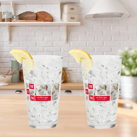 Moderne collage Foto Best mam Ever Red Gifts Glas