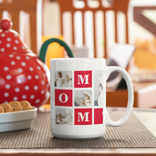 Moderne collage Foto Best mam Ever Red Gifts Koffiemok