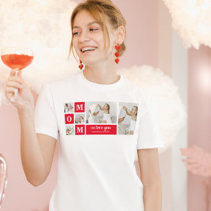 Moderne collage Foto Best mam Ever Red Gifts T-shirt