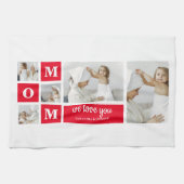 Moderne collage Foto Best mam Ever Red Gifts Theedoek (Horizontaal)