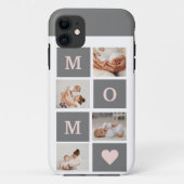 Moderne collage Foto Best mam Pink & Gray Gift Case-Mate iPhone Case (Achterkant)