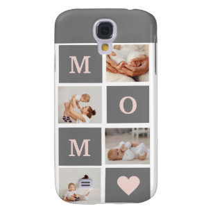 Moderne collage Foto Best mam Pink & Gray Gift Galaxy S4 Hoesje