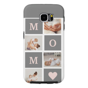 Moderne collage Foto Best mam Pink & Gray Gift Samsung Galaxy S6 Hoesje