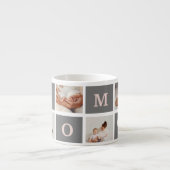 Moderne collage Foto Best mam Pink & Gray Gift Espresso Kop (Voorkant)
