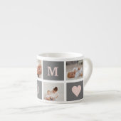 Moderne collage Foto Best mam Pink & Gray Gift Espresso Kop (Voorkant rechts)