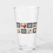 Moderne collage Foto Best mam Pink & Gray Gift Glas (Voorkant)