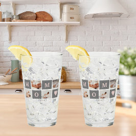 Moderne collage Foto Best mam Pink & Gray Gift Glas