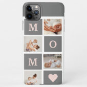 Moderne collage Foto Best mam Pink & Gray Gift iPhone Hoesje (Achterkant)