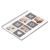 Moderne collage Foto Best mam Pink & Gray Gift Notitieboek (Linkerzijde)