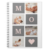 Moderne collage Foto Best mam Pink & Gray Gift Notitieboek (Voorkant)