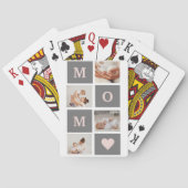 Moderne collage Foto Best mam Pink & Gray Gift Pokerkaarten (Achterkant)