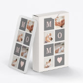 Moderne collage Foto Best mam Pink & Gray Gift Pokerkaarten