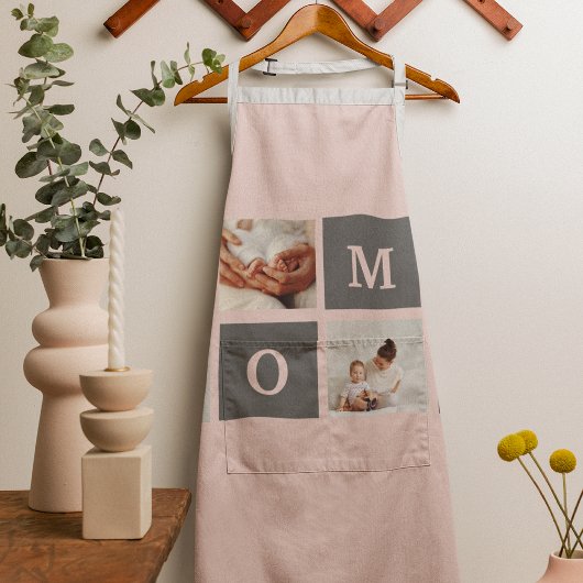 Moderne collage Foto Best mam Pink & Gray Gift Schort