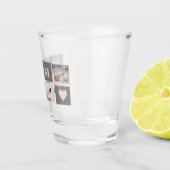 Moderne collage Foto Best mam Pink & Gray Gift Shot Glas (Rechts)